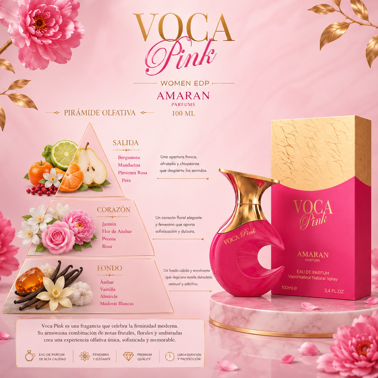 Voca Pink Eau De Parfum By Amaran 100 ml