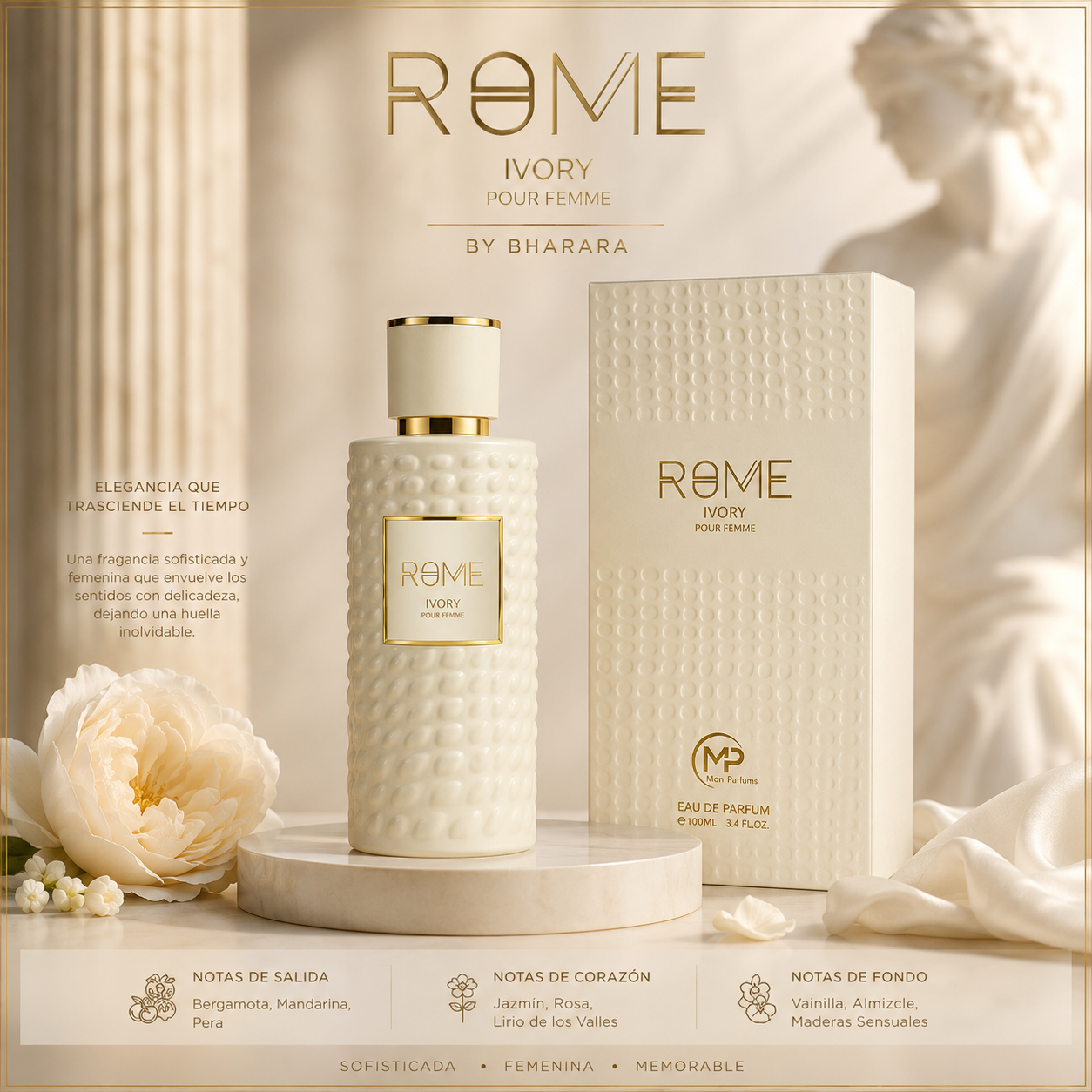 Rome Ivory Pour Femme EDP – Bharara (100 ml / 3.4 fl oz)