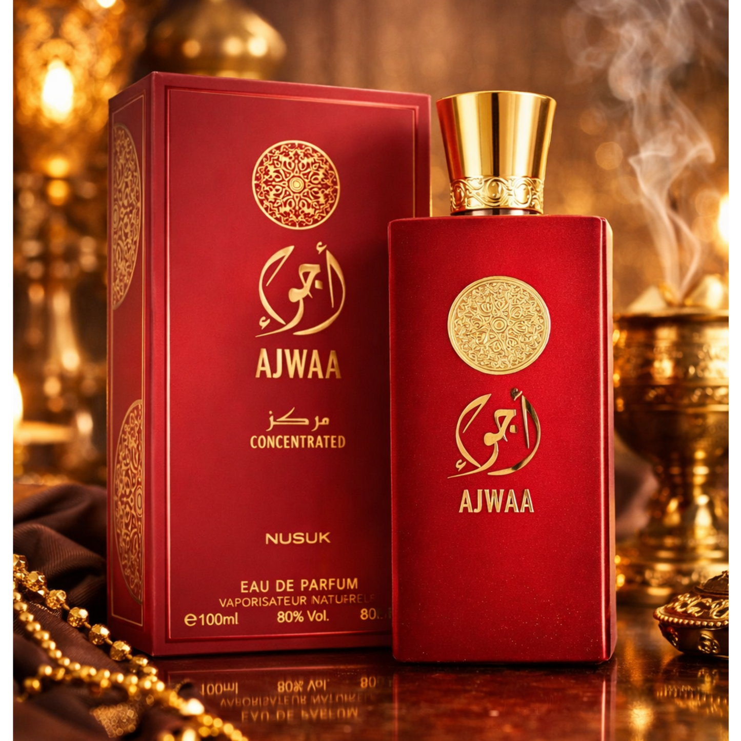 Nusuk Ajwaa Concentrated - Eau de Parfum para Mujer, 100 ml (3.4 oz)