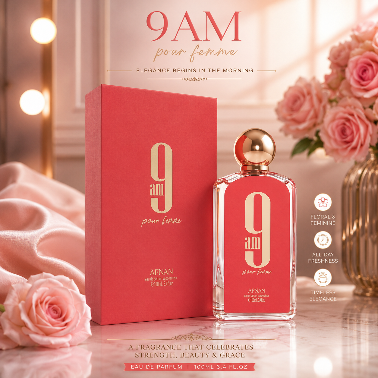 9AM Women EDP Pink - 100Ml By Afnan