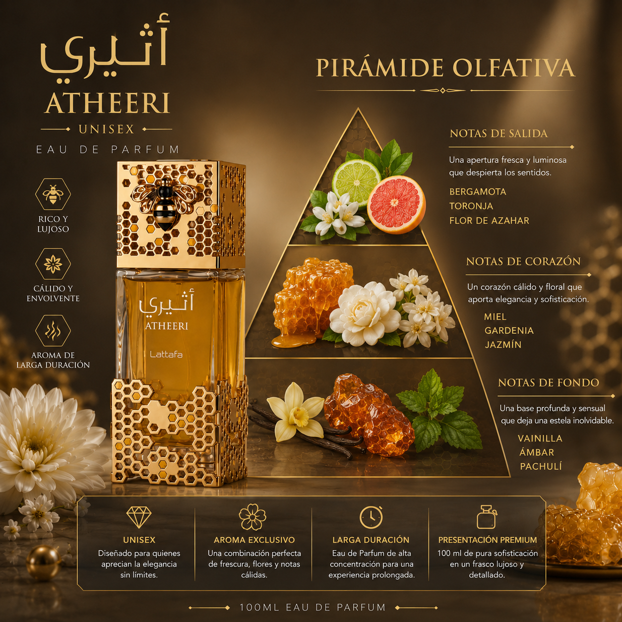 Lattafa Atheeri For Unisex Eau De Parfum Spray, 3.4 oz / 100 Ml