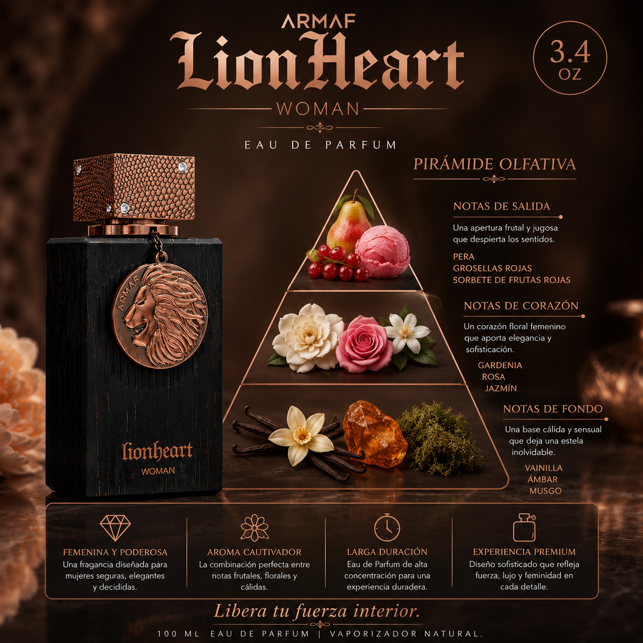 Armaf Club De Nuit Lionheart Eau de Parfum Spray for Women 3.4 oz