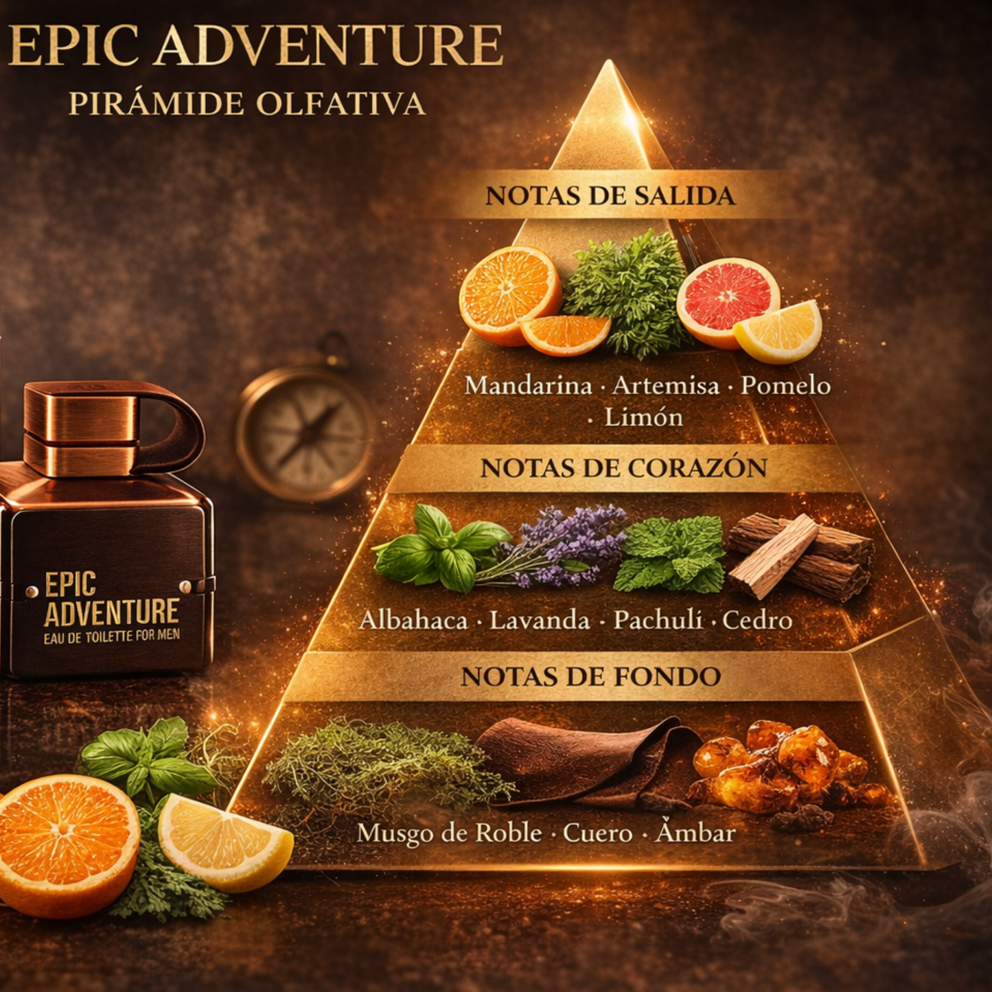 Emper Epic Adventure - Eau de Parfum para Hombre, 100 ml