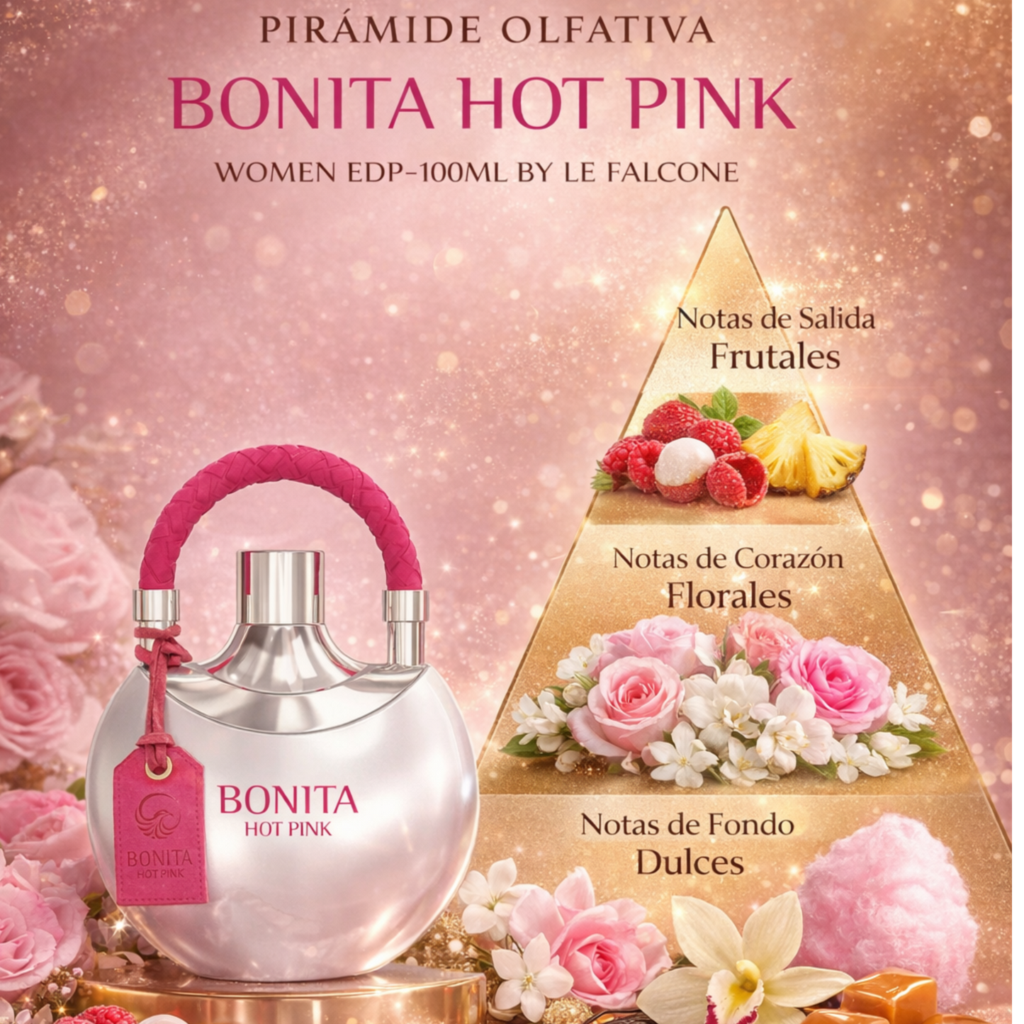 Le Falcone Bonita Hot Pink - Eau de Parfum para Mujer, 100 ml